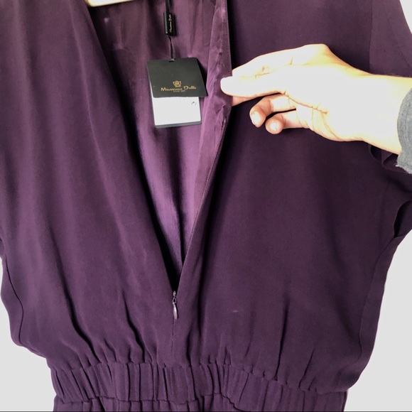 Massimo Dutti purple plum zip v neck jumpsuit NWT - Picture 6 of 8